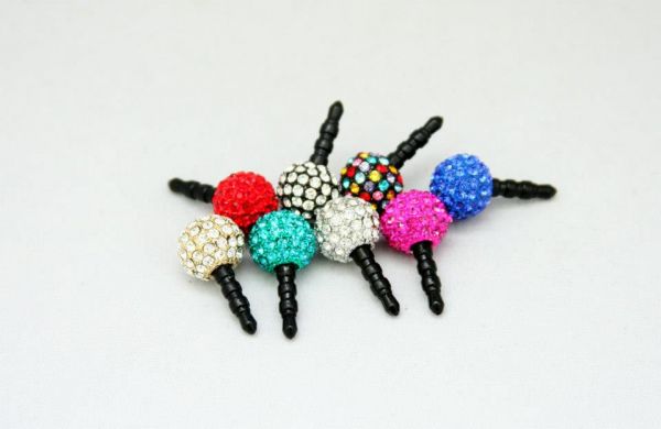 Plug para celular bolinha strass
