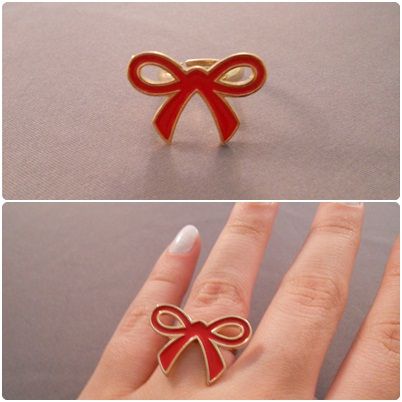 Anel laço vermelho
