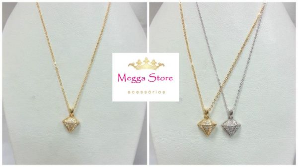 Colar de diamante strass p